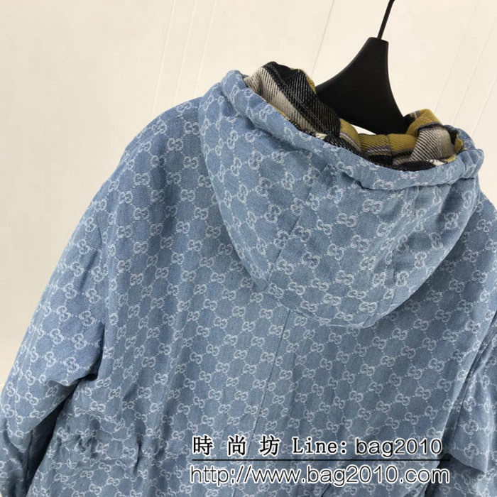 GUCCI古馳 18ss秋冬新款 中長款 全身雙G提花logo 舒適保暖外套 男女同款 ydi1675
